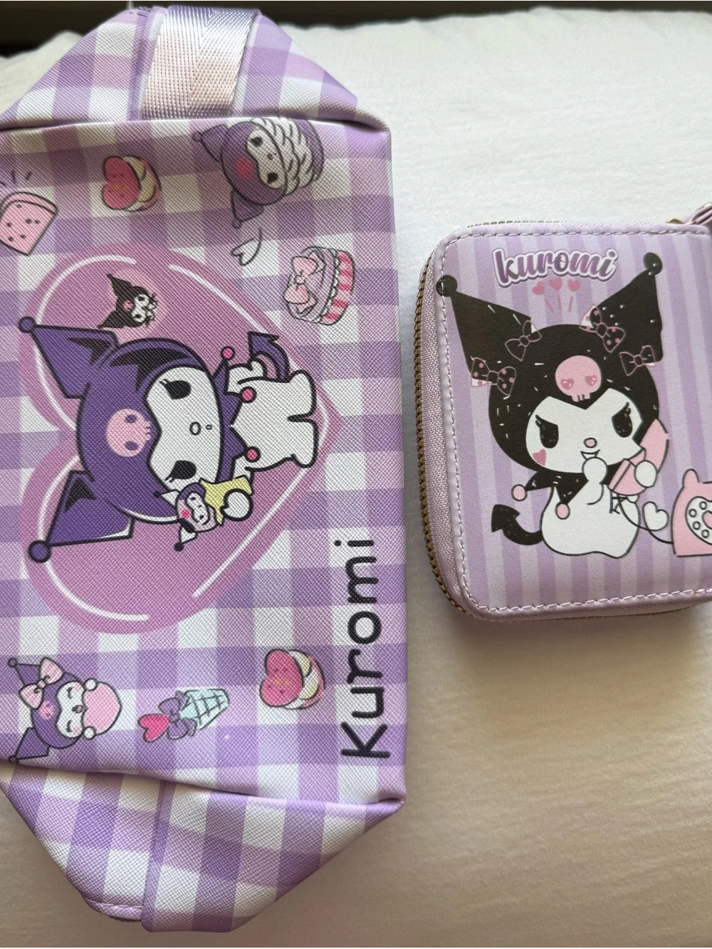 NWT Sanrio Kuromi Wallet & Pencil Case Bundle Kawaii Purple